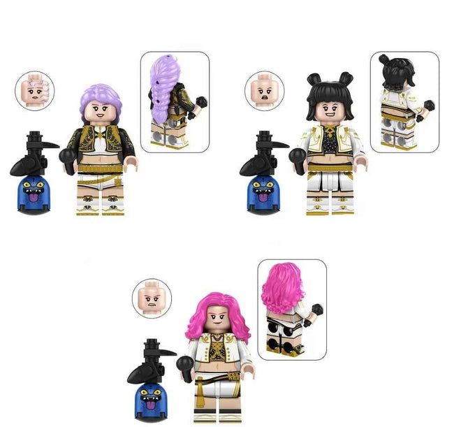 K-Pop Demon Squad Custom Minifig Set – Anime Idol Warriors Collection (Fan-Made) Hover Image