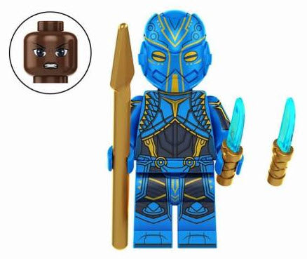 Blue Armor Guard Custom Minifig - Collectors World Toys Hover Image