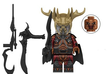White hair Elder Predator Custom Minifig Main image