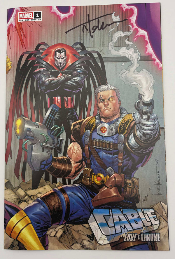 [Signed by Tyler Kirkham] Cable: Love & Chrome #1 Unknown Comics Tyler Kirkham Connecting Cover Exclusive Var [IN STOCK] - Collectors World Toys