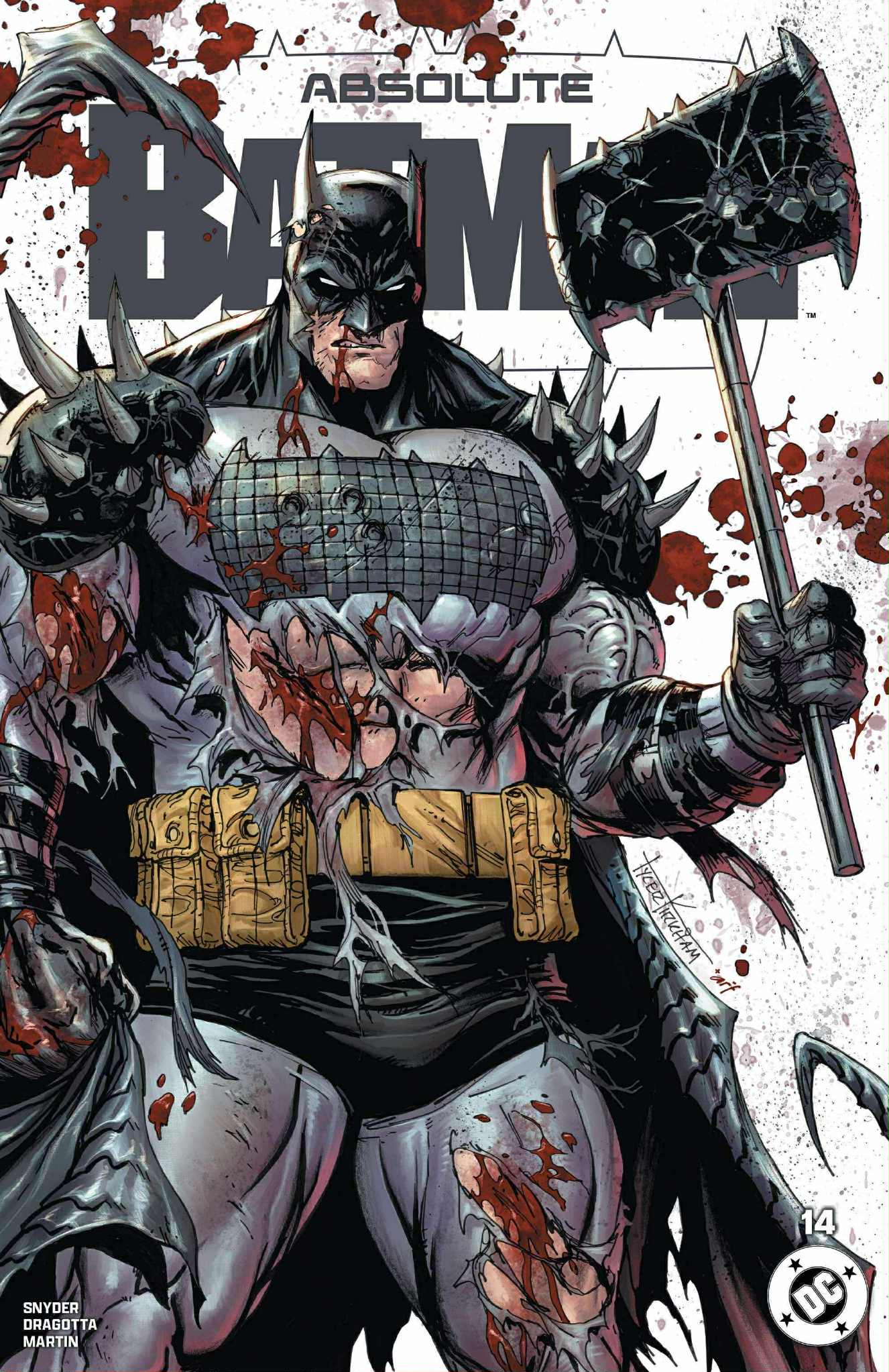 ABSOLUTE BATMAN #14 TYLER KIRKHAM EXCLUSIVE BATLLE DAMAGED BATMAN VAR (11/2025) Main image