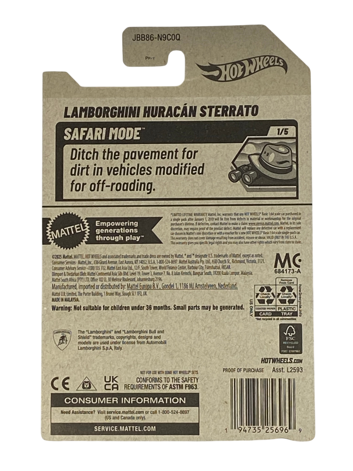 Hot Wheels Lamborghini Huracan Sterrato | Safari Series 1/5