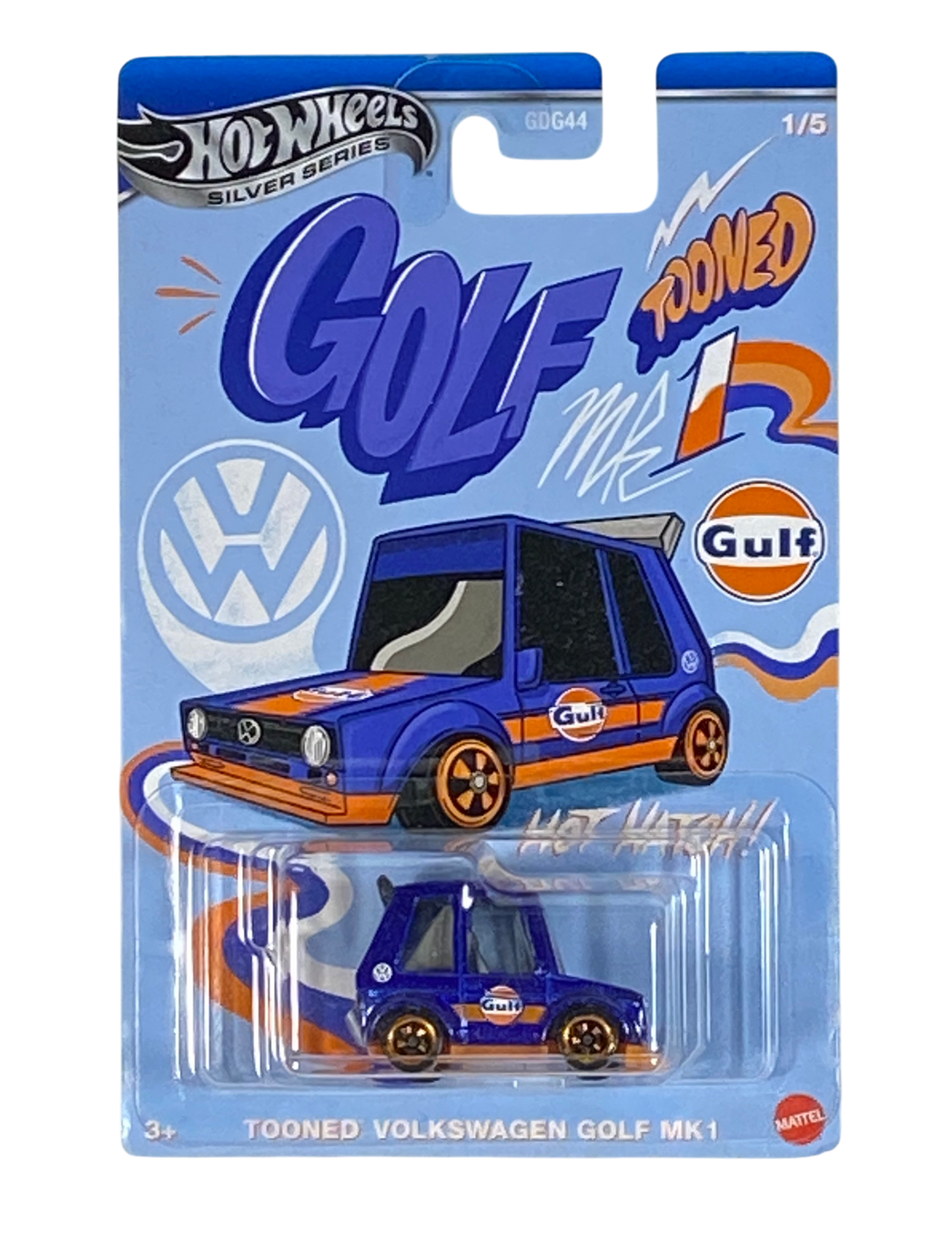 Hot Wheels Tooned Volkswagen Golf MK1 | Silver Series 1/5