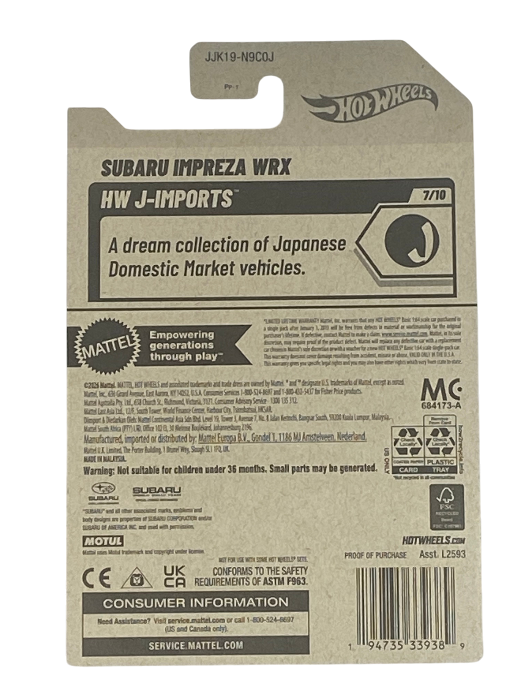Hot Wheels Subaru Impreza WRX | J-Imports Series 7/10 Secondary image