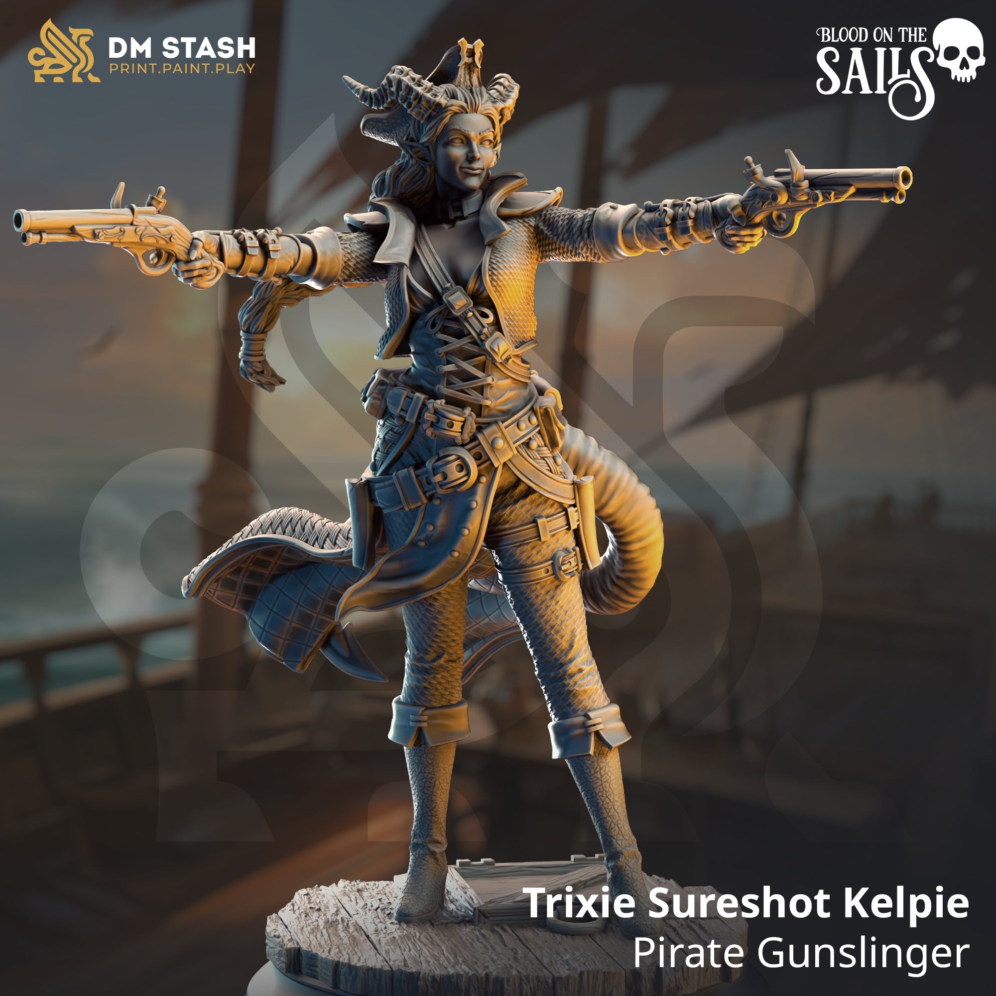 Trixie "Sureshot" Kelpie, Pirate Gunslinger (Female Nosmeni Pirate) -