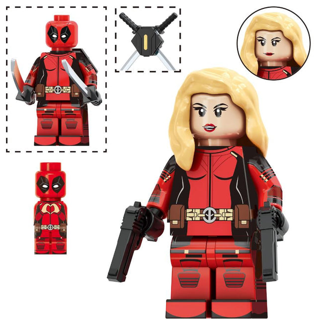 Lady Red Mercenary Custom Minifig - Collectors World Toys Hover Image