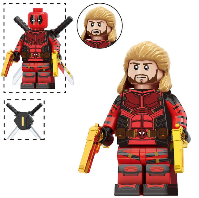 Red Mercenary Custom Minifig - Collectors World Toys Hover Image
