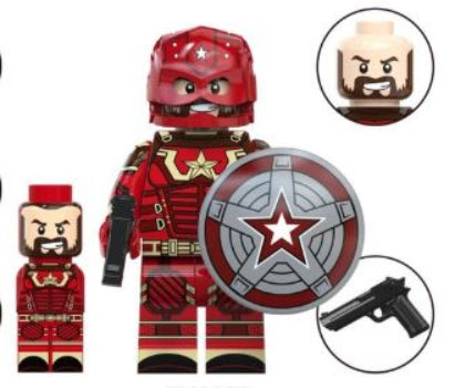 Red Super Soldier Minifigure - Collectors World Toys