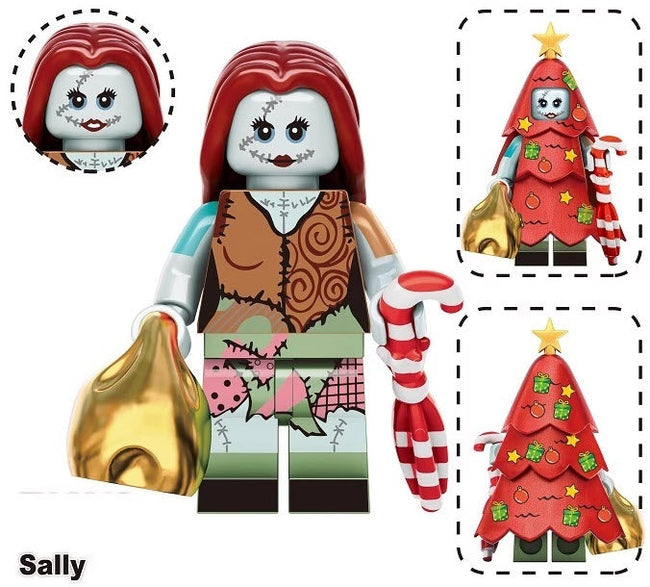 Christmas Sally Custom Minifigure – Holiday Magic from Nightmare Before Christmas! - Collectors World Toys Hover Image