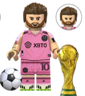Messi in Pink with World Cup Custom Minifig - Collectors World Toys Hover Image