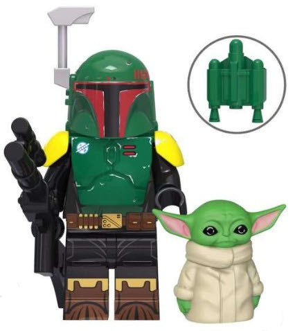 Boba Fett with Grogu Custom Minifigure Set