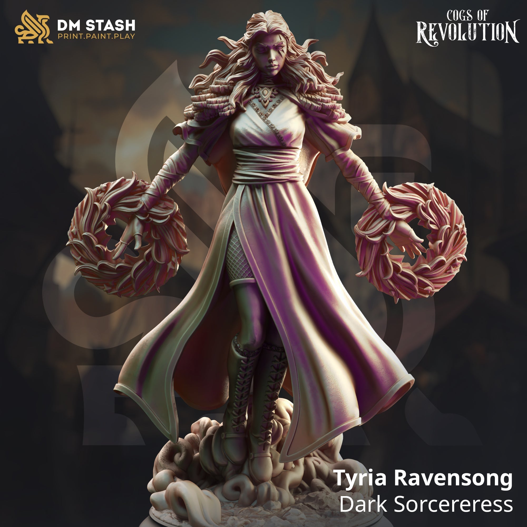 Tyria Ravensong, Dark Sorcereress (Female Human Sorcerer) -