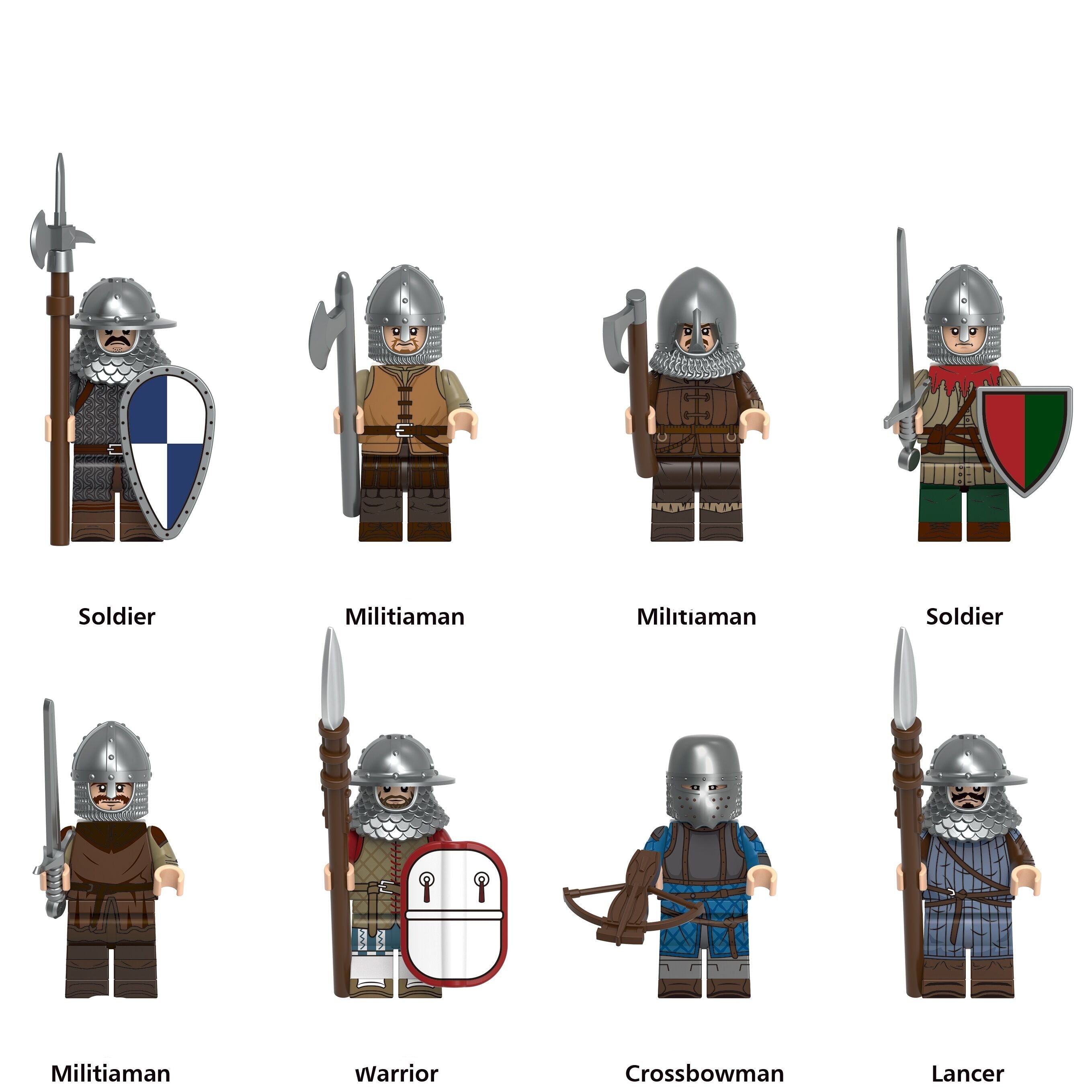 Medieval Warriors Custom Minifigure Set S3 (8-Pack) Main image