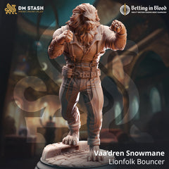 Vaa'dren Snowmane, Lionfolk Bouncer (Male Leonin Pugilist)