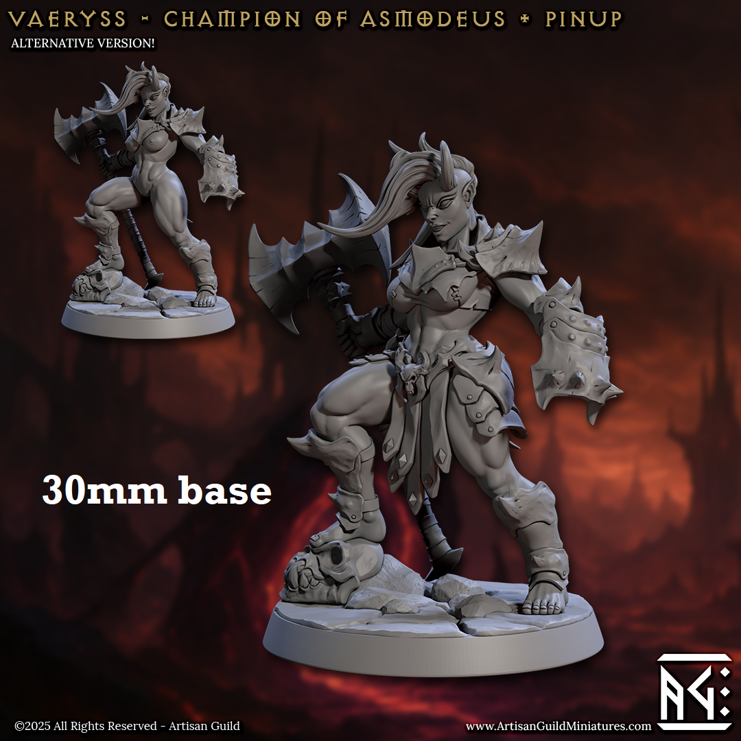 Vaeryss, Champion of Asmodeus (Female Tiefling Barbarian) -