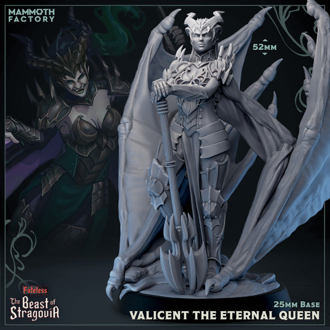 Valicent the Eternal Queen (Female Winged Tiefling Noble) - Hover Image