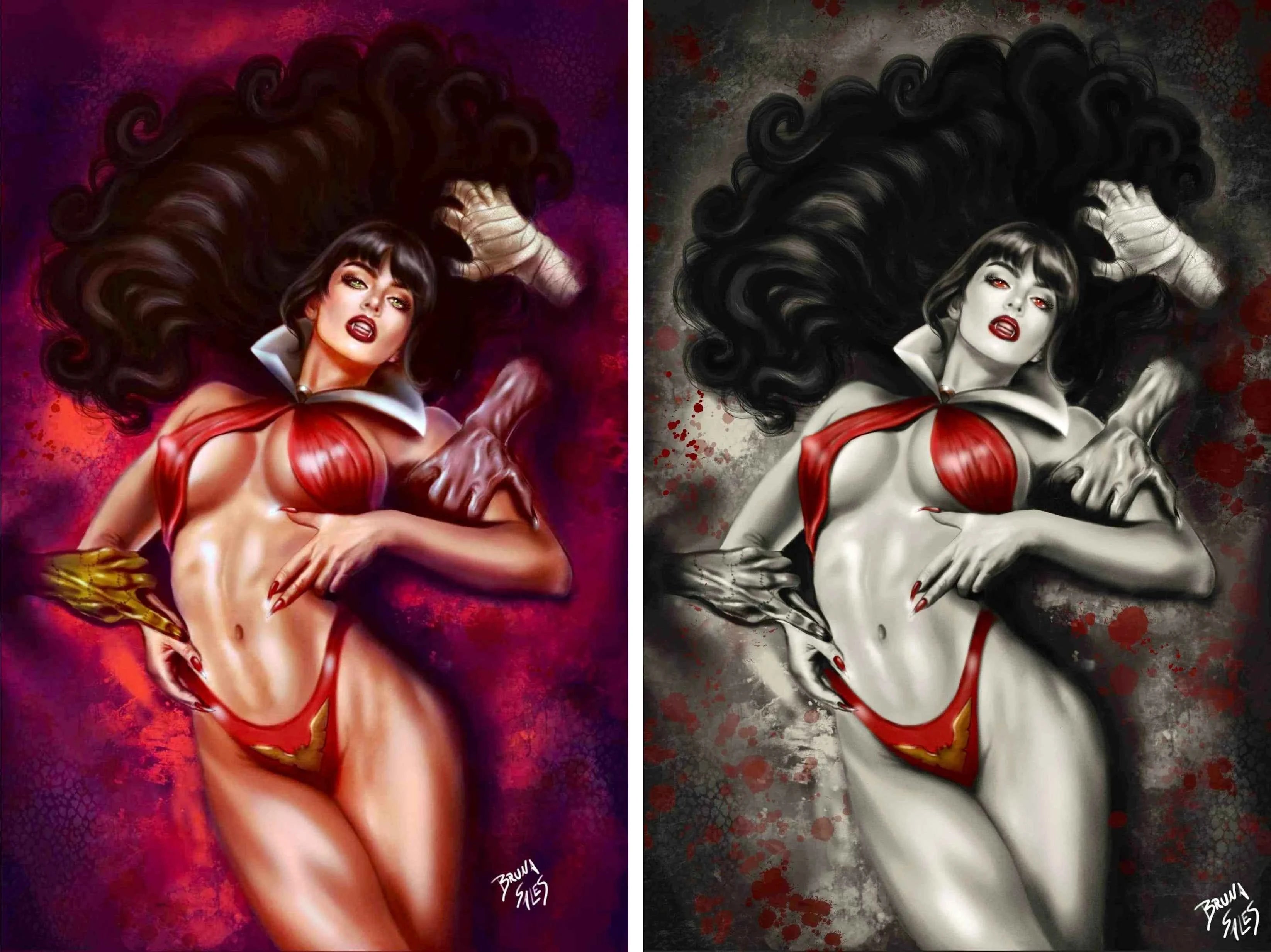 VAMPIRELLA/DRACULA: RAGE #5 (BRUNA SALES EXCLUSIVE VIRGIN VARIANT A & B SET) ~ Dynamite Main image