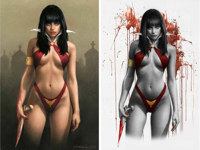 VAMPIRELLA/DRACULA: RAGE #5 (CELINA EXCLUSIVE VIRGIN VARIANT A & B SET) ~ Dynamite Hover Image