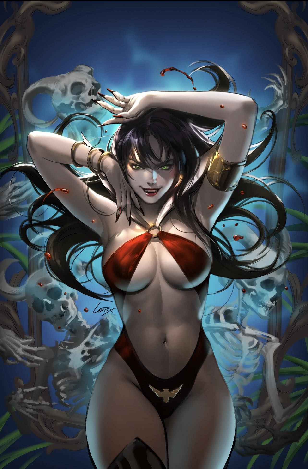 VAMPIRELLA #666 (LEIRIX LI EXCLUSIVE VIRGIN VARIANT B)(LMTD 333 w/COA) ~ Dynamite Main image