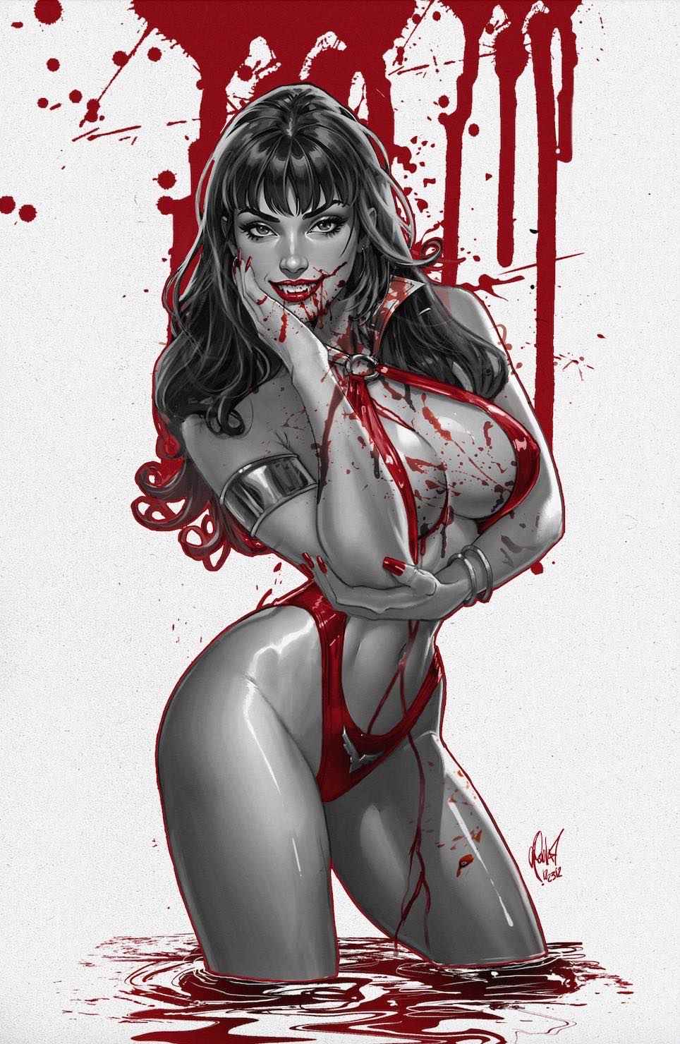 VAMPIRELLA #666 (CEDRIC POULAT EXCLUSIVE COLOR SPLASH VIRGIN VARIANT) ~ Dynamite Main image