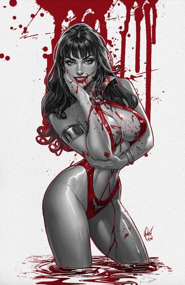VAMPIRELLA #666 (CEDRIC POULAT EXCLUSIVE COLOR SPLASH VIRGIN VARIANT) ~ Dynamite Hover Image