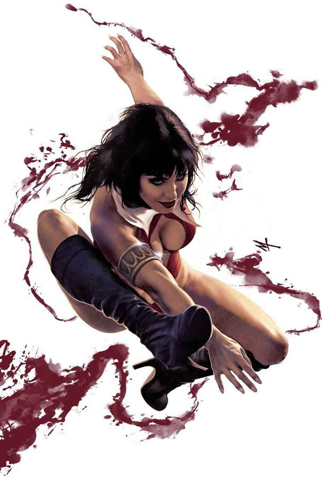 VAMPIRELLA #666 (MARCO TURINI EXCLUSIVE VIRGIN VARIANT B)(LMTD 333 w/COA) ~ Dynamite Hover Image