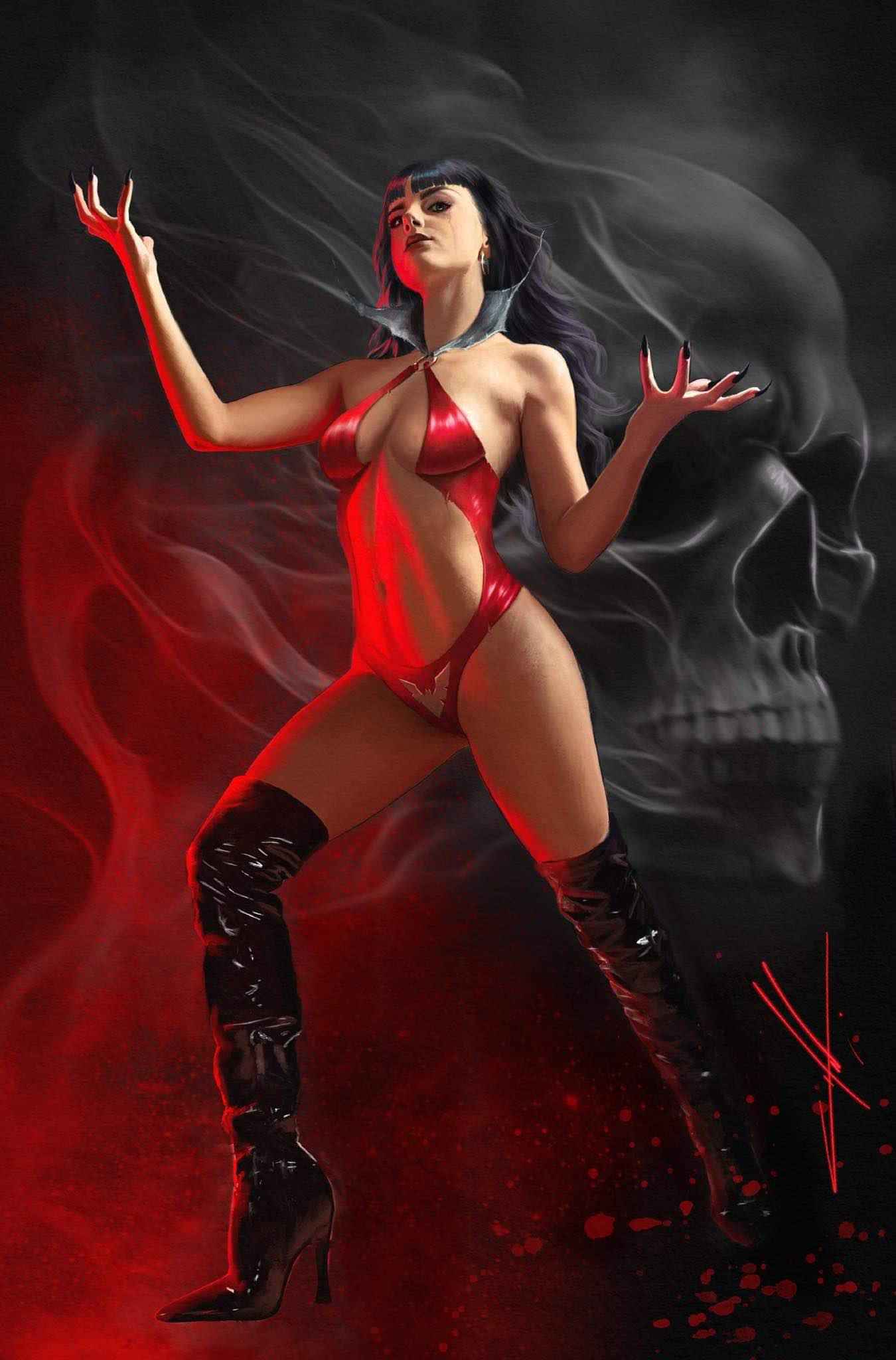 VAMPIRELLA #668 (CARLA COHAN EXCLUSIVE VIRGIN VARIANT B)(LMTD 333 w/COA) ~ Dynamite Main image