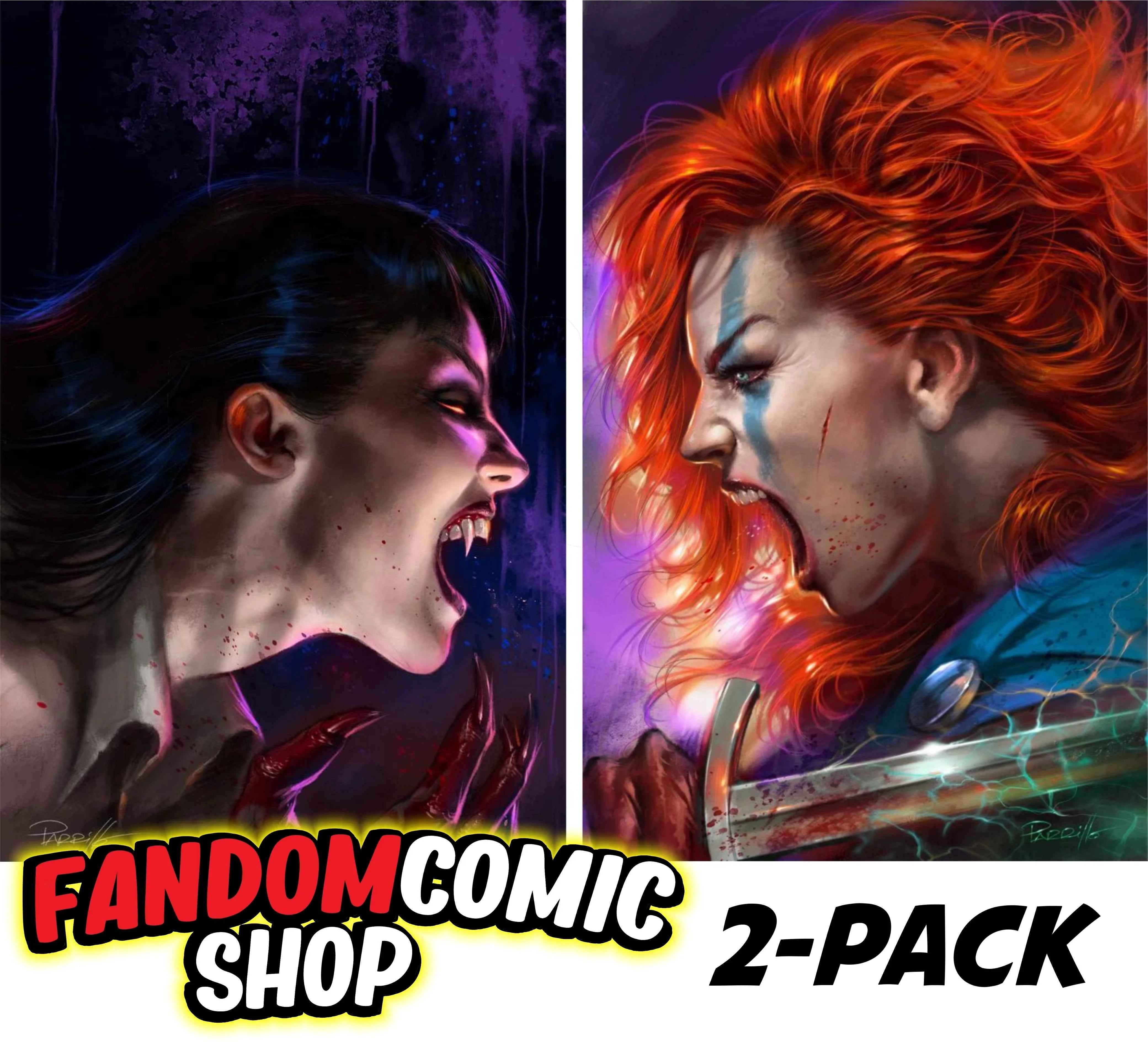 VAMPIRELLA #669 & RED SONJA: EMPIRE OF THE DAMNED #2 (LUCIO PARRILLO EXCLUSIVE SET B)(LIMITED TO 333) ~ Dynamite Main image