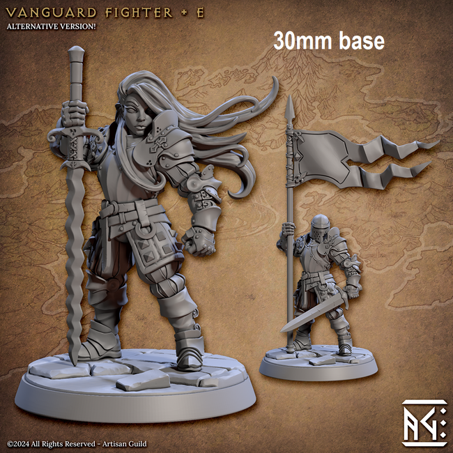 Vanguard Fighter: Base Sculpt E (Female Human Fighter) - Hover Image