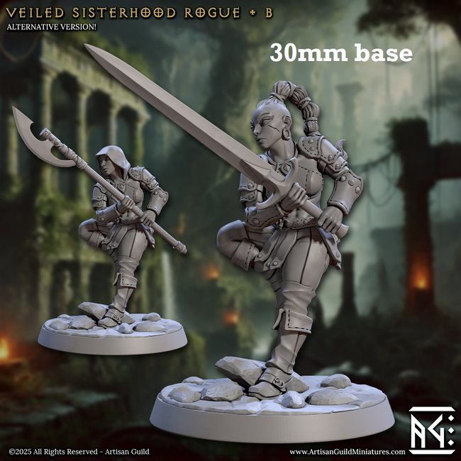 Veiled Sisterhood Rogue: Sculpt B (Female Human Fighter) - Hover Image