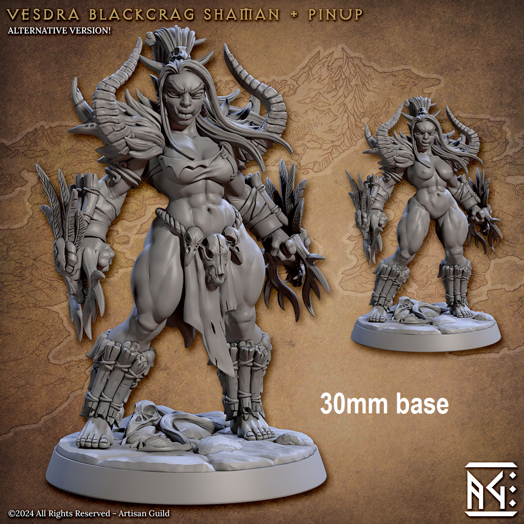 Vesdra, Blackcrag Shaman (Female Orc Cleric Hero) Main image