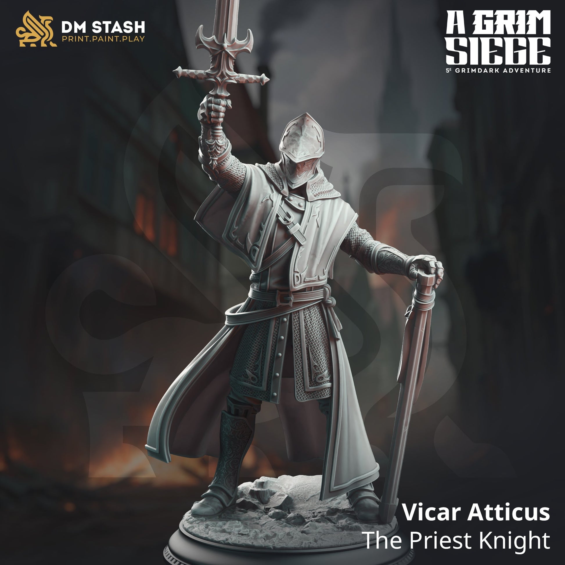 Vicar Atticus, The Priest Knight (Male Human Paladin)