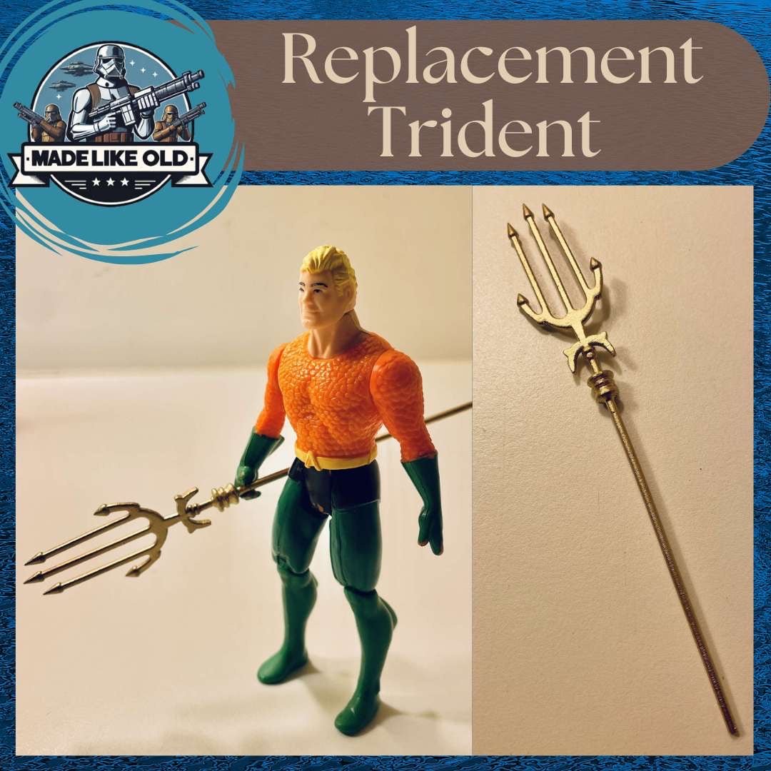 Vintage Kenner DC Super Powers Aquaman Trident 1984 Repro Part 1985 1986 Main image