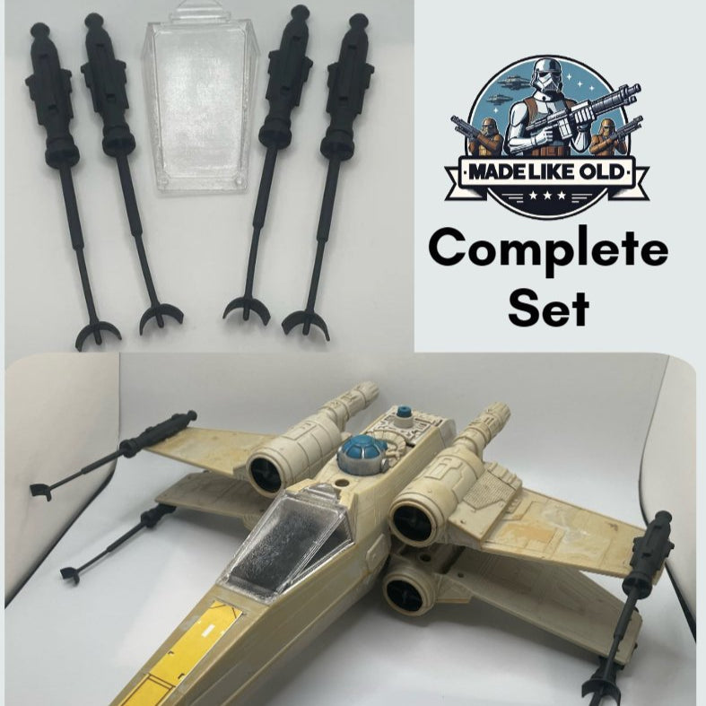 Vintage Star Wars Kenner X Wing Canopy & Laser Cannons Set Repro 1978 1995 Main image