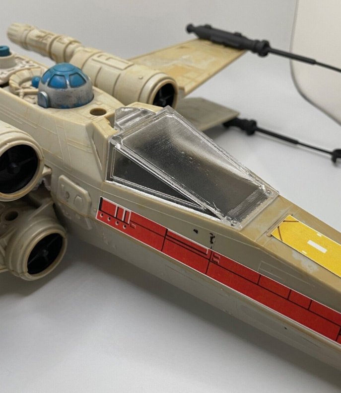 Vintage Star Wars X Wing fighter Canopy Glass Reproduction Part 1978 Kenner Toys - Collectors World Toys