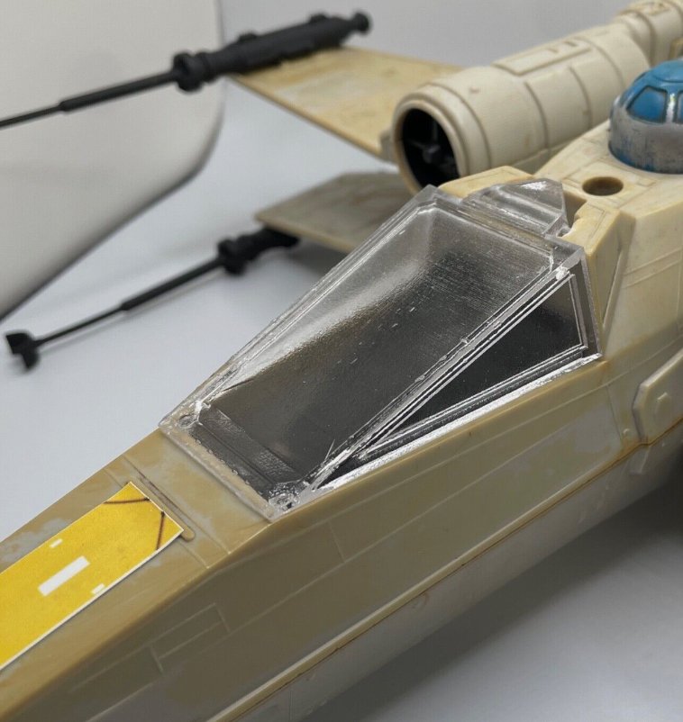 Vintage Star Wars X Wing fighter Canopy Glass Reproduction Part 1978 Kenner Toys Main image