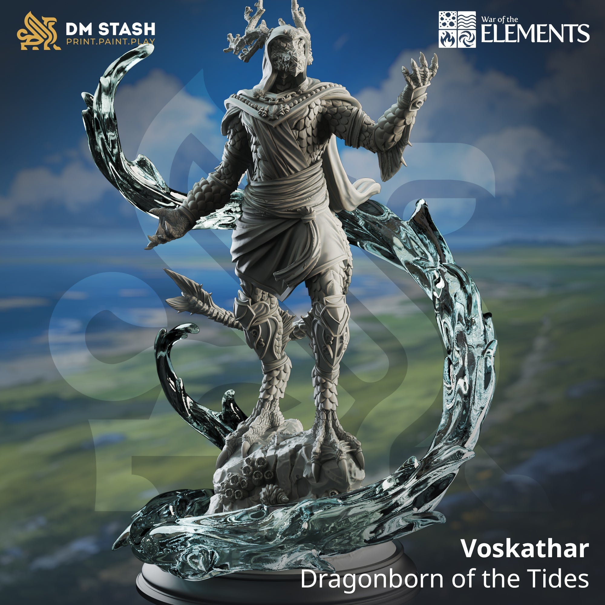 Voskathar, Dragonborn of the Tide (Male Dragonkin Mage) Main image