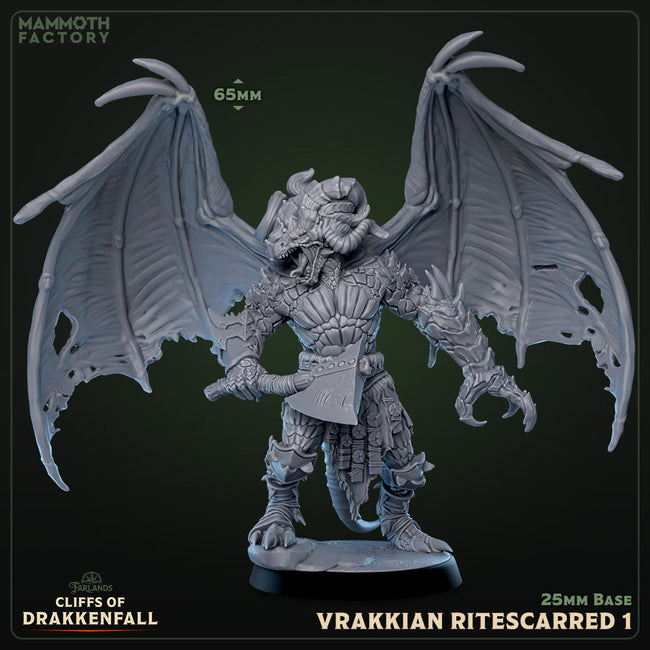 Vrakkian Ritescarred: Sculpt 1 (Male Winged Dragonborn Barbarian) - Collectors World Toys Hover Image