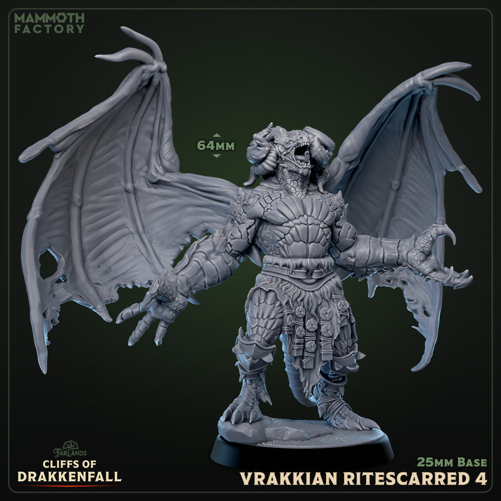 Vrakkian Ritescarred: Sculpt 4 (Male Winged Dragonborn Barbarian) - Collectors World Toys