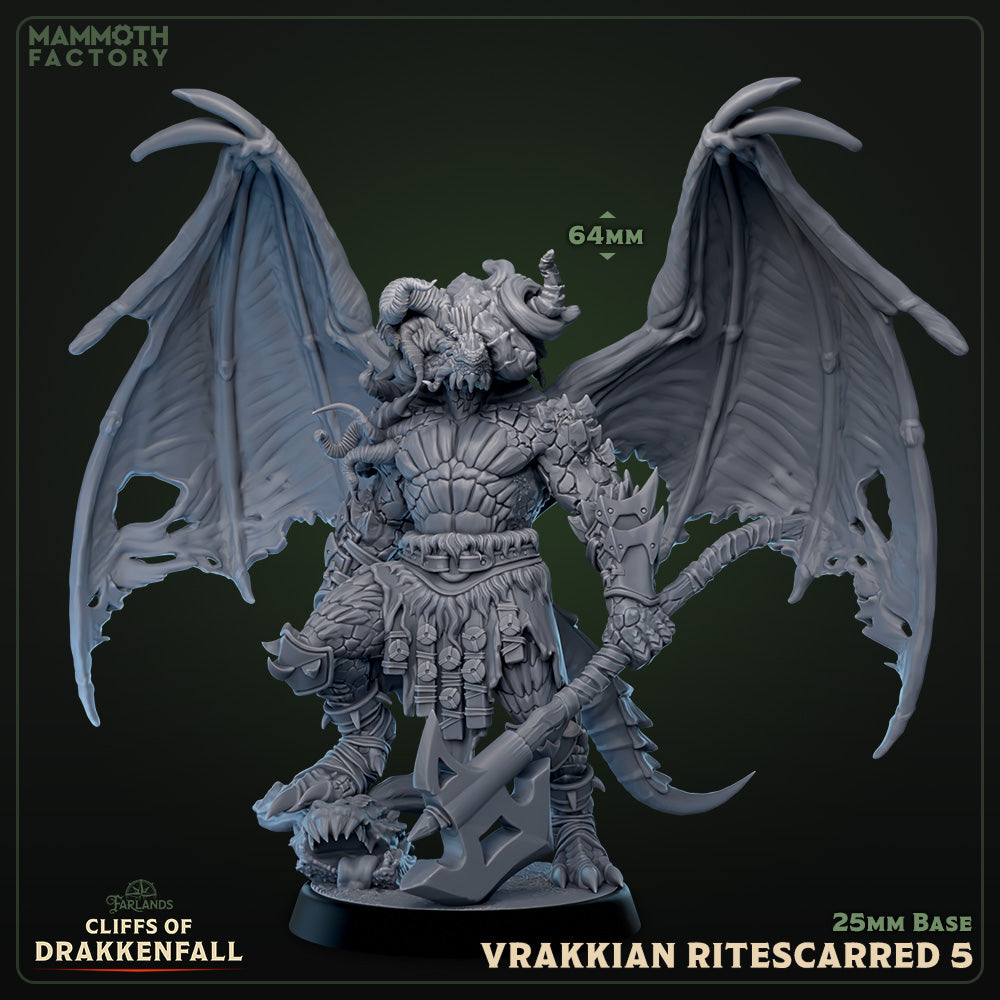 Vrakkian Ritescarred: Sculpt 5 (Male Winged Dragonborn Barbarian)