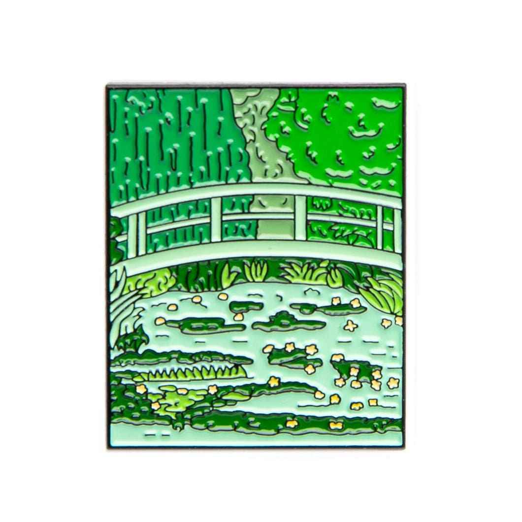 Water Lilies and Japanese Bridge by Claude Monet Enamel Pin - Today is Art Day