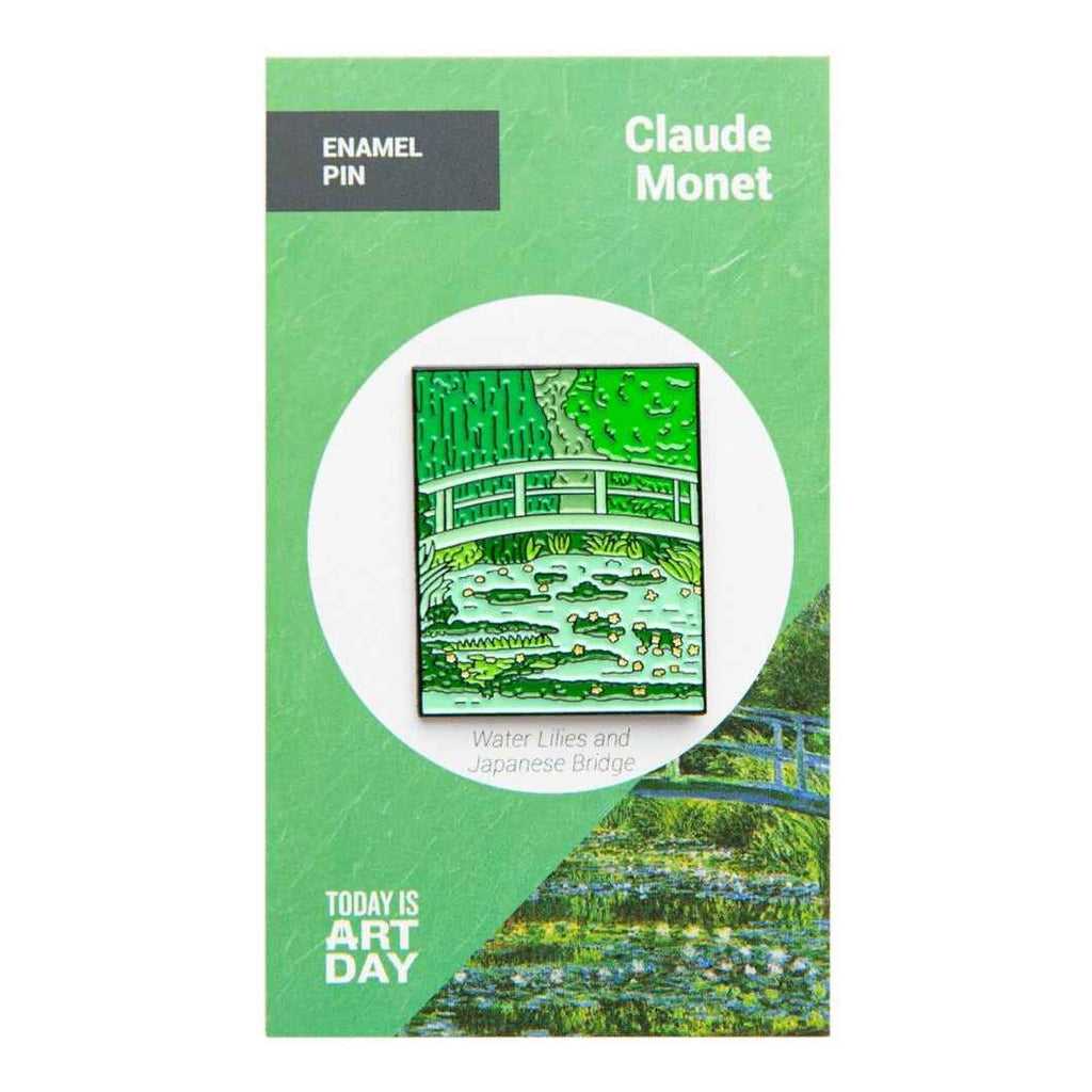 Water Lilies and Japanese Bridge by Claude Monet Enamel Pin - Today is Art Day