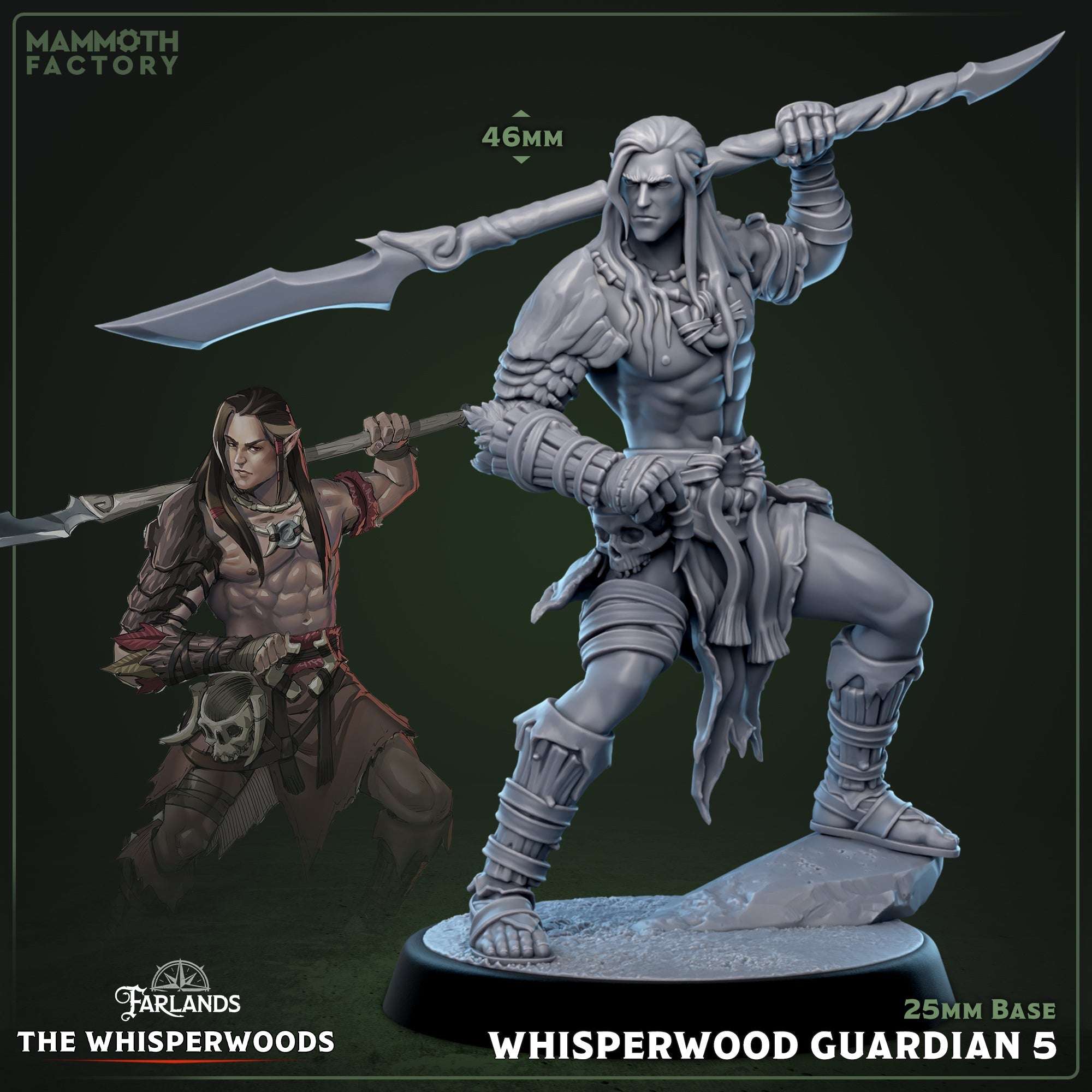 Whisperwood Guardian: Sculpt 5 (Male Wood Elf Fighter) Main image