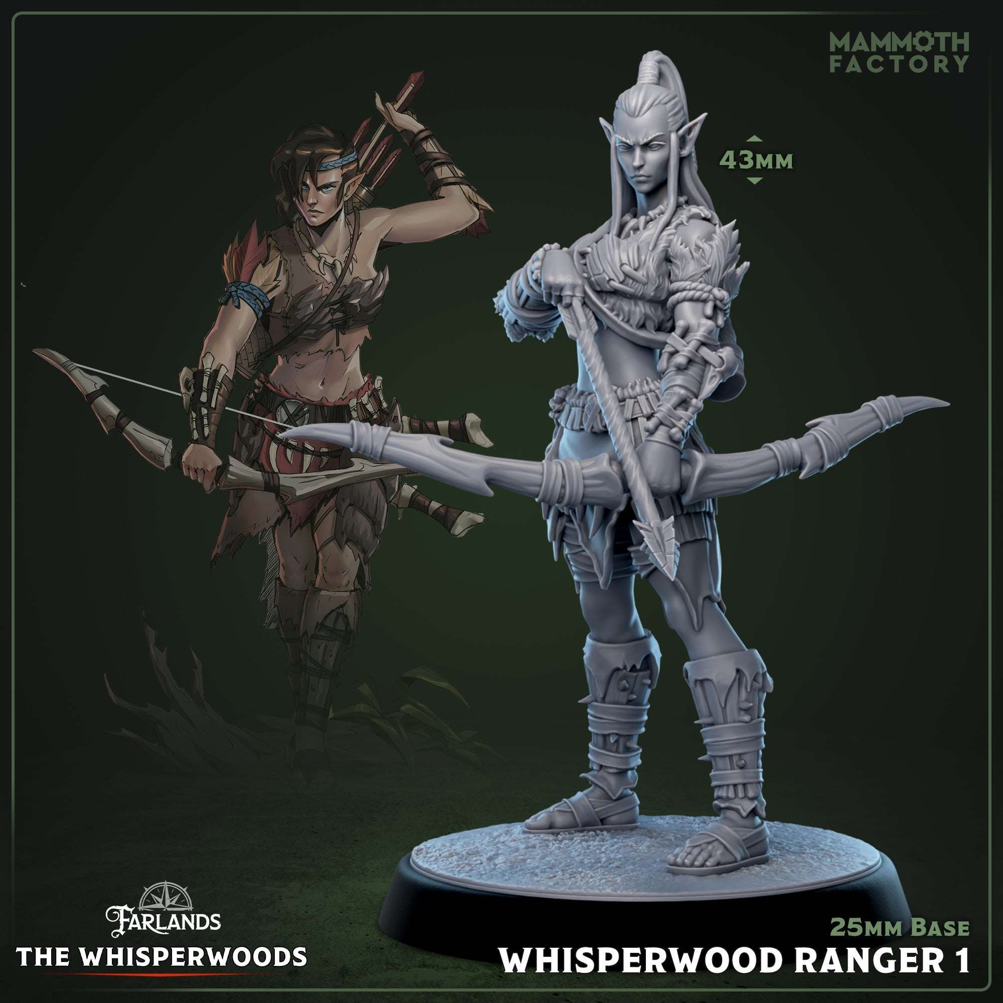 Whisperwood Ranger: Sculpt 1 (Female Wood Elf Archer) Main image