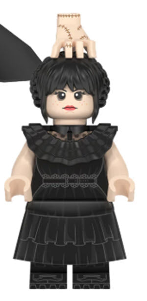 Wednesday Addams Custom Minifig - Collectors World Toys Hover Image