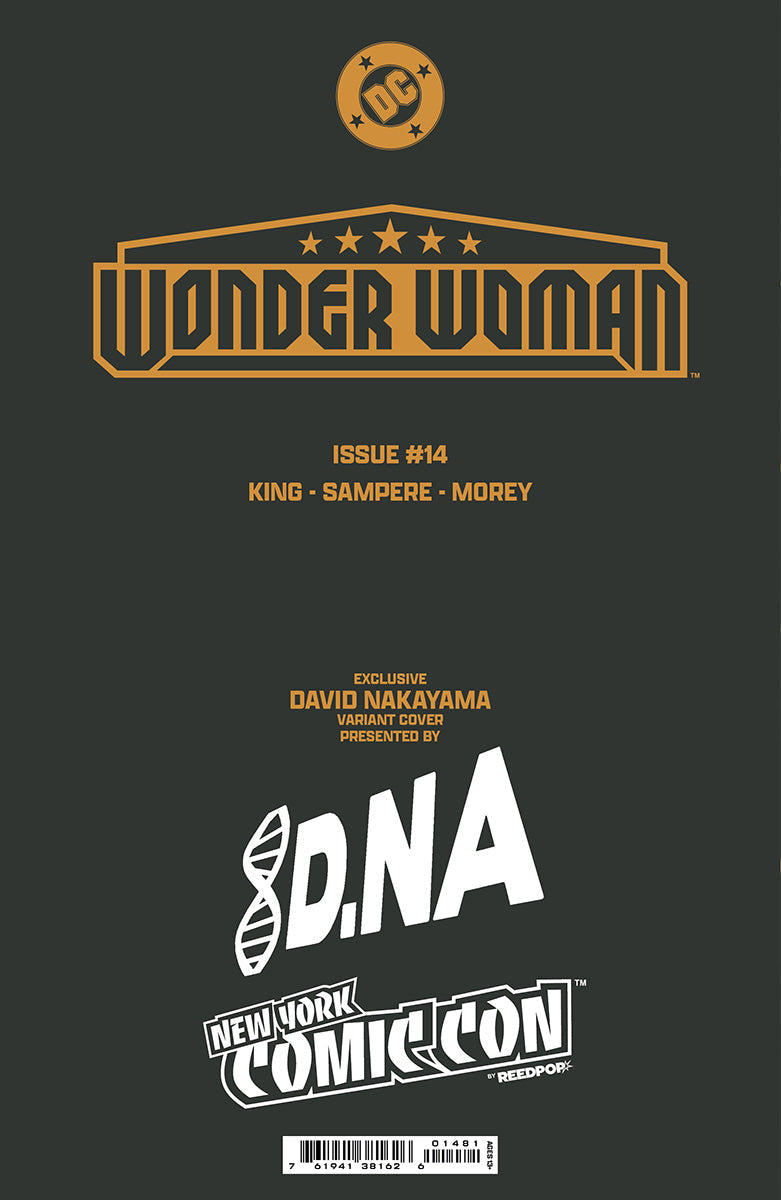 [FOIL] WONDER WOMAN #14 DAVID NAKAYAMA NYCC 2024 BLACK & GOLD EXCLUSIVE VIRGIN PREMIUM VAR (10/23/2024)