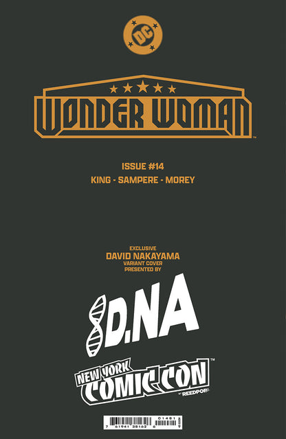 [FOIL] WONDER WOMAN #14 DAVID NAKAYAMA NYCC 2024 BLACK & GOLD EXCLUSIVE VIRGIN PREMIUM VAR (10/23/2024)
