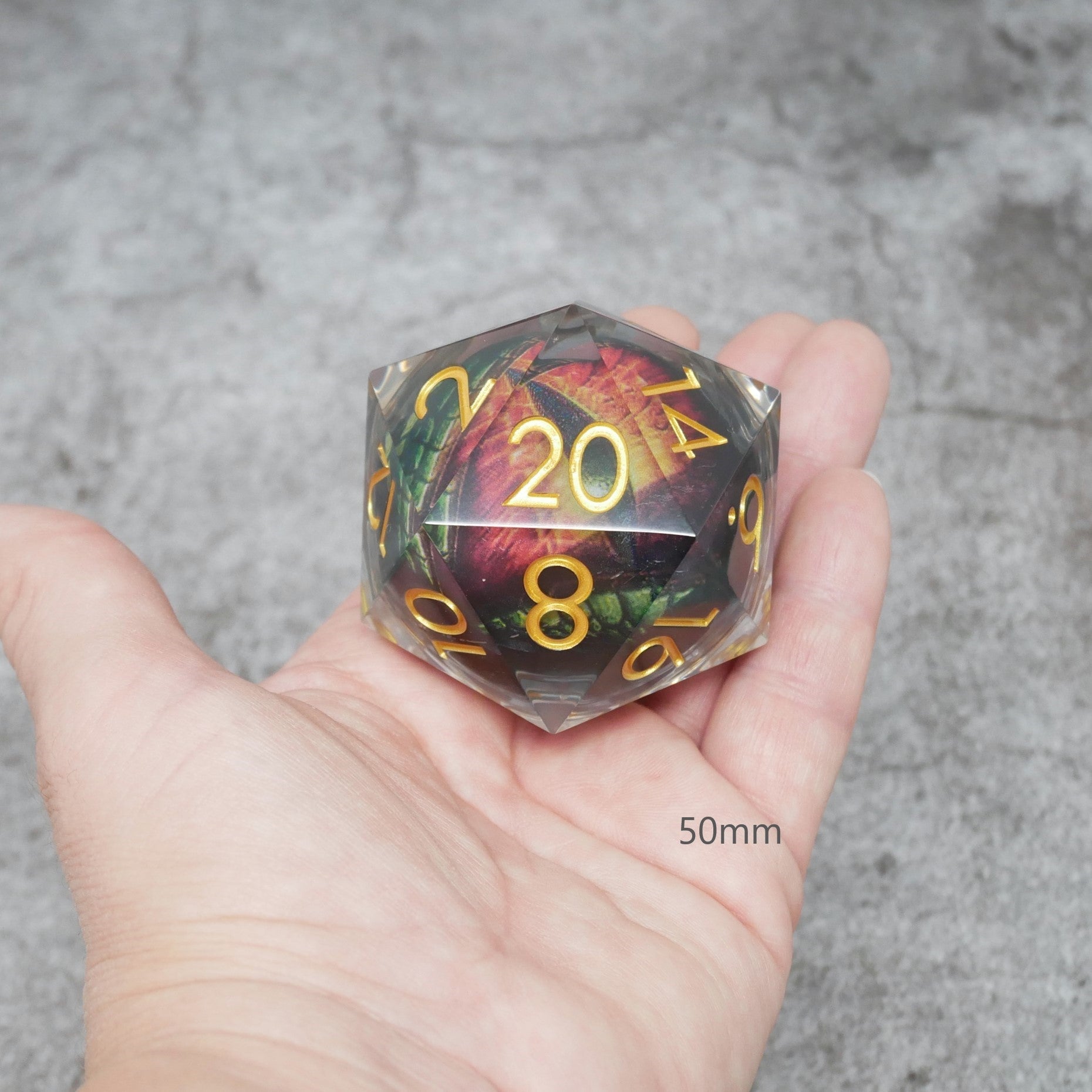 Xanathar's Eye | Giant D20 Moving Eye DnD Dice | Acrylic RPG Gaming Dice - Collectors World Toys