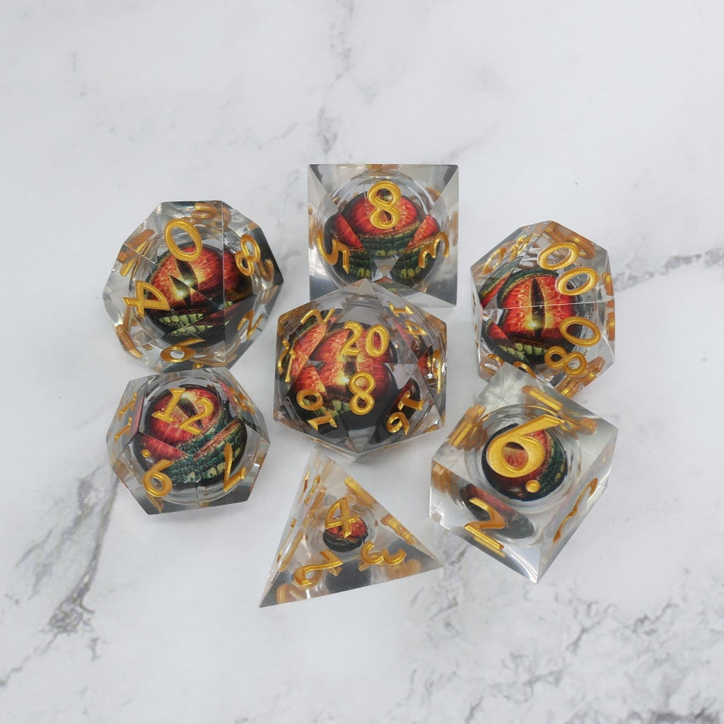 1d6 Moving Eye Sharp Edge DnD Dice | Acrylic RPG Gaming Dice - Collectors World Toys