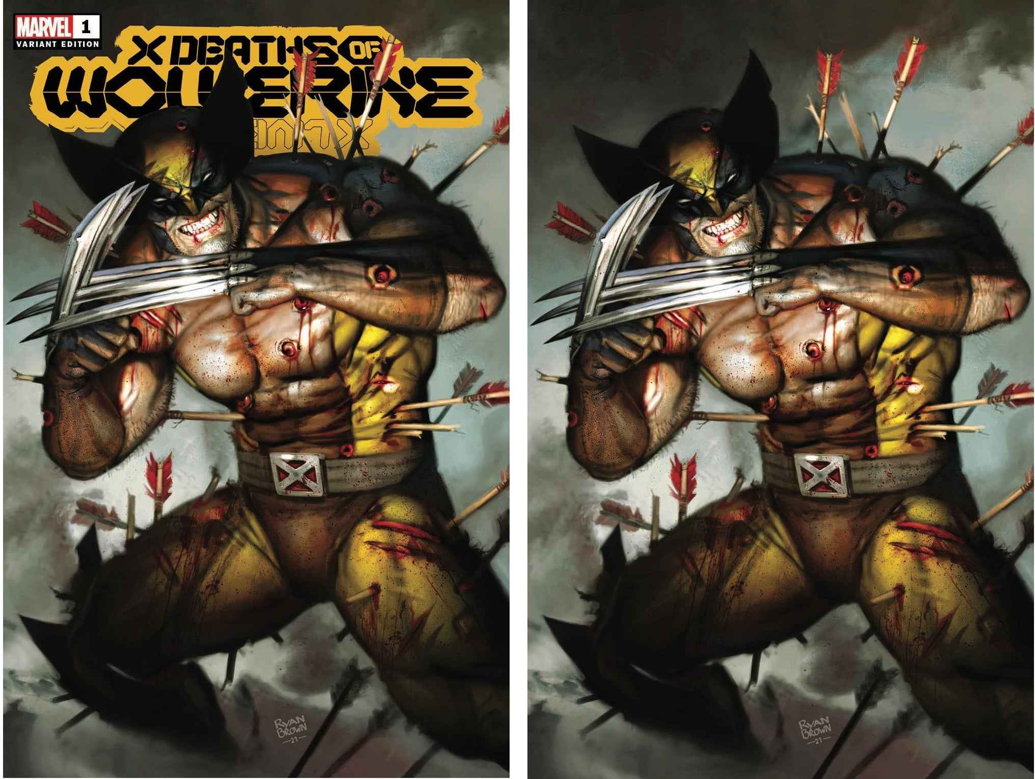 X DEATHS OF WOLVERINE #1 (RYAN BROWN EXCLUSIVE TRADE/VIRGIN VARIANT SET)(2022) Main image